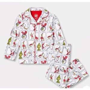 NWT Toddler 2pc The Grinch Christmas Family Sleep Coat Pajama Set - White 2T